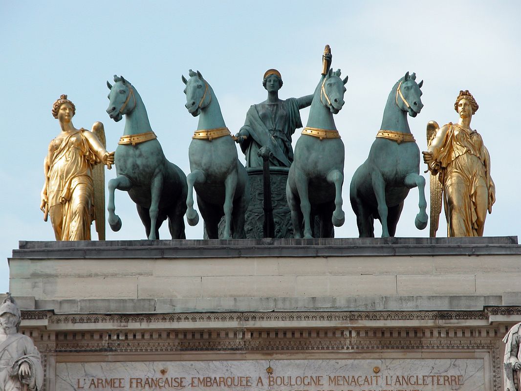 Paris 02 Arc de Triomphe du Carrousel Horses Depict Peace Riding in a